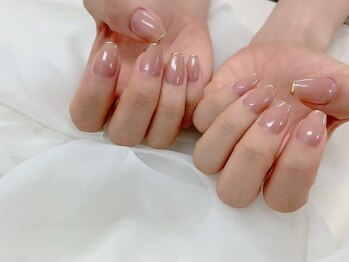 アバネイル 名駅店(AVA NAIL)/【先端ミラー細フレンチネイル】