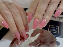 リボン(Ribbon)/【miuネイル】ピンクワンカラー