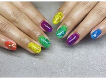 ハズグラスネイル(Haze Grass nail)/レインボーカラー