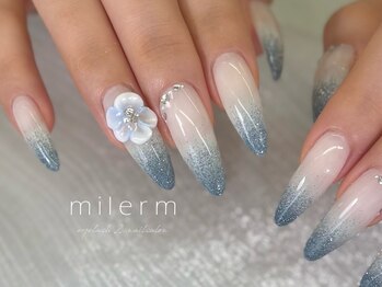 ネモフィラ風エンボスお花/Miki