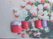 ネイルサロン&スクール ジーナ(GINA)/ピンクフラワーフットネイル