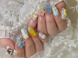 水色推しネイル