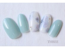 スリー 自由が丘(THREE)/ニュアンスフラワーネイル