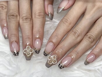 ネイルモア 藤が丘店(nail mor.)/レオパードフレンチ