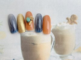 ターコイズ☆フェザーネイル