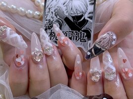 チェック柄 痛ネイル