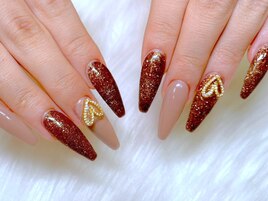 ブラウンラメ/ベ-ジュワンカラー