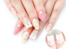 ネイルコレクション ピンク(Nail Collection Pink)/ジェル定額￥9990★3Dリボン