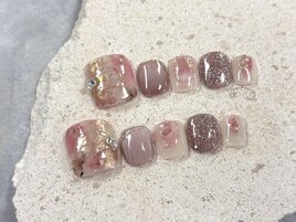 フラワーネイル　フットネイル