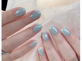 水色ミラーネイル