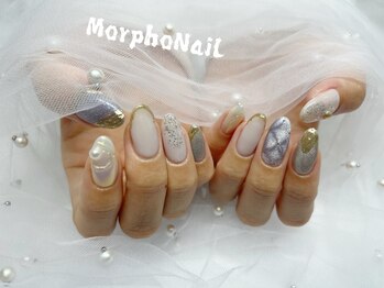 モルフォネイル(Morpho nail)/#ブラウン#ニュアンス#大理石