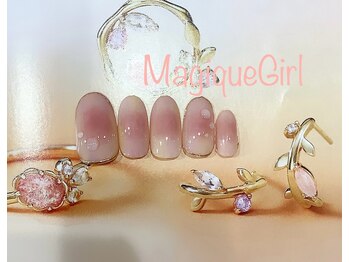 ネイルサロン マジックガール(Nail Salon MagiqueGirl)/【桃　ネイル】
