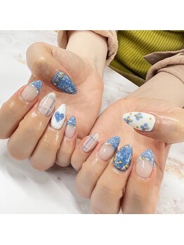 ガレ(Galet)/デニム風ネイル!
