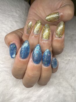 タムタムネイル 本厚木(Tam Tam Nail)/ワンカラー+色、アート追加