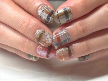 マグネットチェックネイル