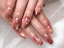 桃ネイル　デザイン