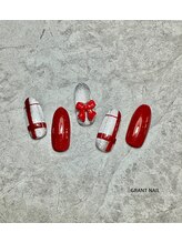 グラントネイル 和歌山店(GRANT NAIL)/チェック&リボン☆竹川