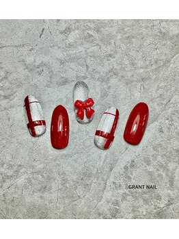 グラントネイル 和歌山店(GRANT NAIL)/チェック&リボン☆竹川