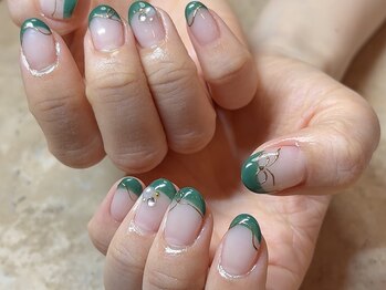 エスネイル(Snail)/green × ribbon