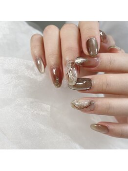 オテテ アイアンドハンド(otete eye&hand)/秋ネイル【天然石デザイン】