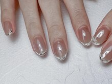 ネイルサロンリシェ 烏丸御池(Recher)/ブラウンピンク＊ガラスフレンチ