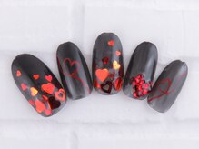 アミュージングネイル(amusing nail)/90分☆黒×赤ハート