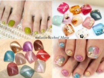 ネイルサロン マリア(nail salon Maria)の写真/【FOOTジェル ワンカラー ¥5500～/FOOTマグネットジェル¥6380★FOOTジェルART2本付¥6600】足元から華やかに