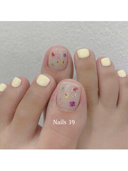 ネイルズサンキュー(Nails 39)/【フット】2色&デザイン2本