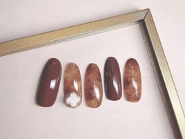 秋色ヴァンクリ風ネイル