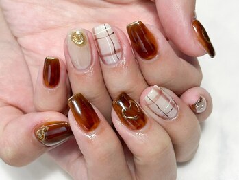 テラス(TERRACE)/べっ甲カジュアルガーリーネイル