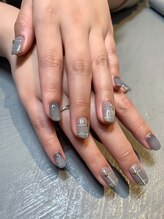 アトリエ ツメ(atelier TsuMe)/【Kato】グレーチェックネイル