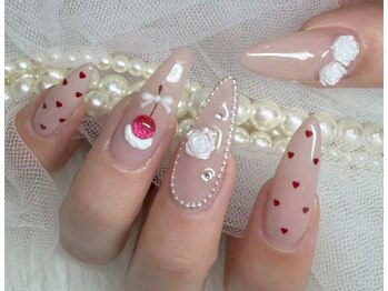 春ネイルさくらんぼトレンド