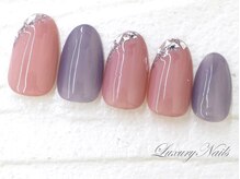 ラグジュアリーネイルズ オオミヤ(Luxury Nails Omiya)/ななめガラスフレンチ
