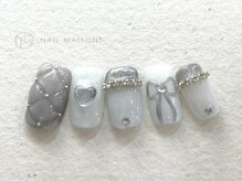 ネイルメゾン 梅田(NAIL MAISON)/ハートキラキラリボン