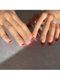 赤フレンチネイル♪