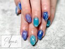 海や空みたいなブルーニュアンス