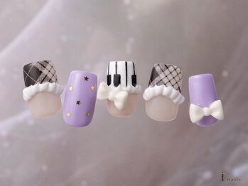 アイネイルズ 横浜WEST店(I-nails)/レースリボンドット個性派