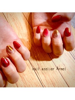 ネイルアトリエ エルメル(nail atelier Armel)/塗りかけ赤べっこう