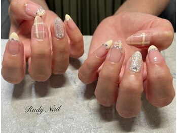ルディーネイル(Rudy Nail)/チェック×フレンチ