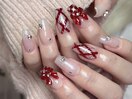 クリスマス/冬ネイル/チェック