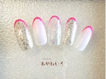 ネイルサロン あかねいろ/春夏　オーロラ　細フレンチホロ