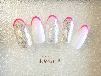 ネイルサロン あかねいろ/春夏 オーロラ 細フレンチホロ