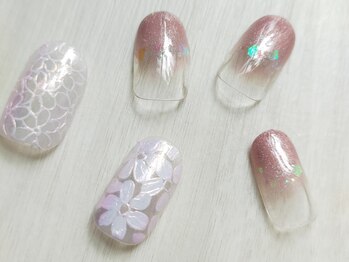 ナビネイル(Nabi nail)/ミラーフラワーネイル