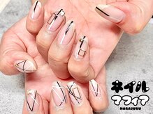 ネイルマフィア 渋谷(NAIL MAFIA)/シンプルラインアートネイル