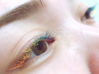 ミニョンアイラッシュデザインサロン くずは店/色を楽しむ♪ブルー,ターコイズ,