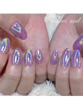 ニコリネイル(nikori nail)/ピンク×オーロラミラー
