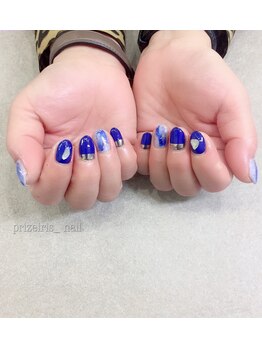 プライズアイリス アイラッシュ 池袋東口店(prize Iris eyelash)/鮮やかブルーニュアンスネイル