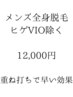 【都度払い】メンズ全身脱毛(ヒゲ、VIO除く)12000円
