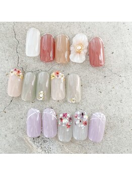 フラミンゴ(flamingo)/お花ネイル