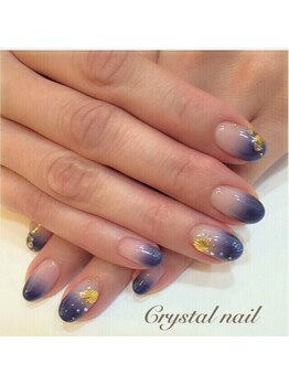 クリスタルネイル ボンベルタ橘店(CRYSTAL NAIL)/グラデ×貝殻